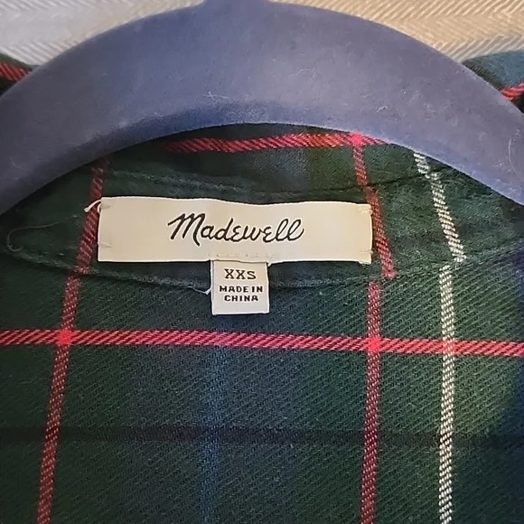 Madewell Flannel Oversized Ex-Boyfriend Button Down T-Shirt sz XXS - Picture 11 of 13